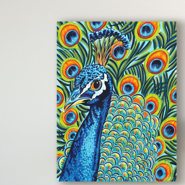 World Menagerie Plumed Peacock I Acrylic Painting Print on